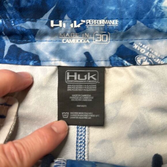 Huk Mens Pursuit Mossy Oak Fracture Boardshort Size 30 Blue Style H2000138 - Picture 8 of 10